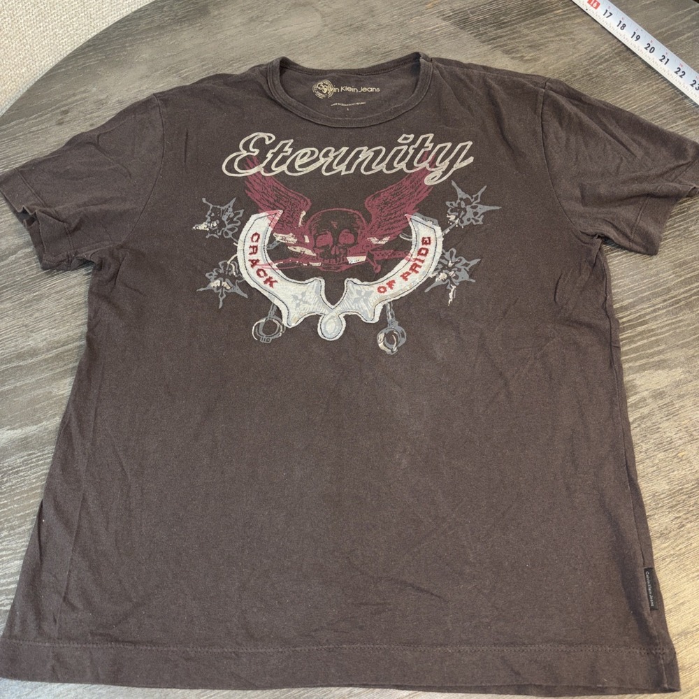 Calvin Klein Graphic Tee Eternity Crack On Pride Men's Large Y2K